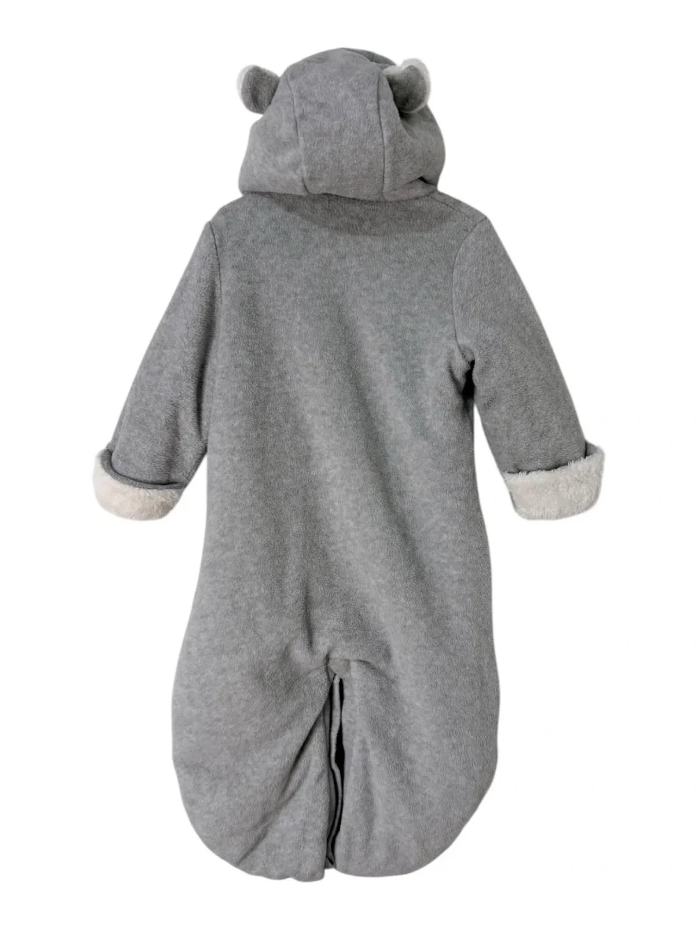 Baby Gap Gray Sherpa Bunting Snowsuit Bear Ears Hood 6-12 Months Winter Coat